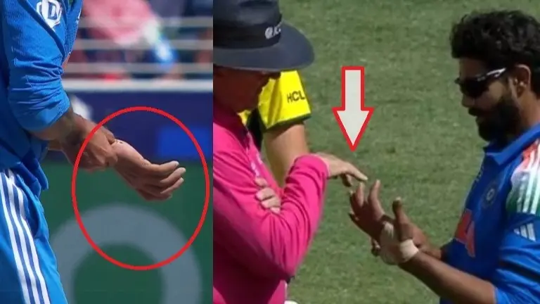 Umpire FORCES Ravindra Jadeja To Remove Extra Taping, All-Rounder Starts To Bleeding Next Ball Ravindra Jadeja has hurt his left hand