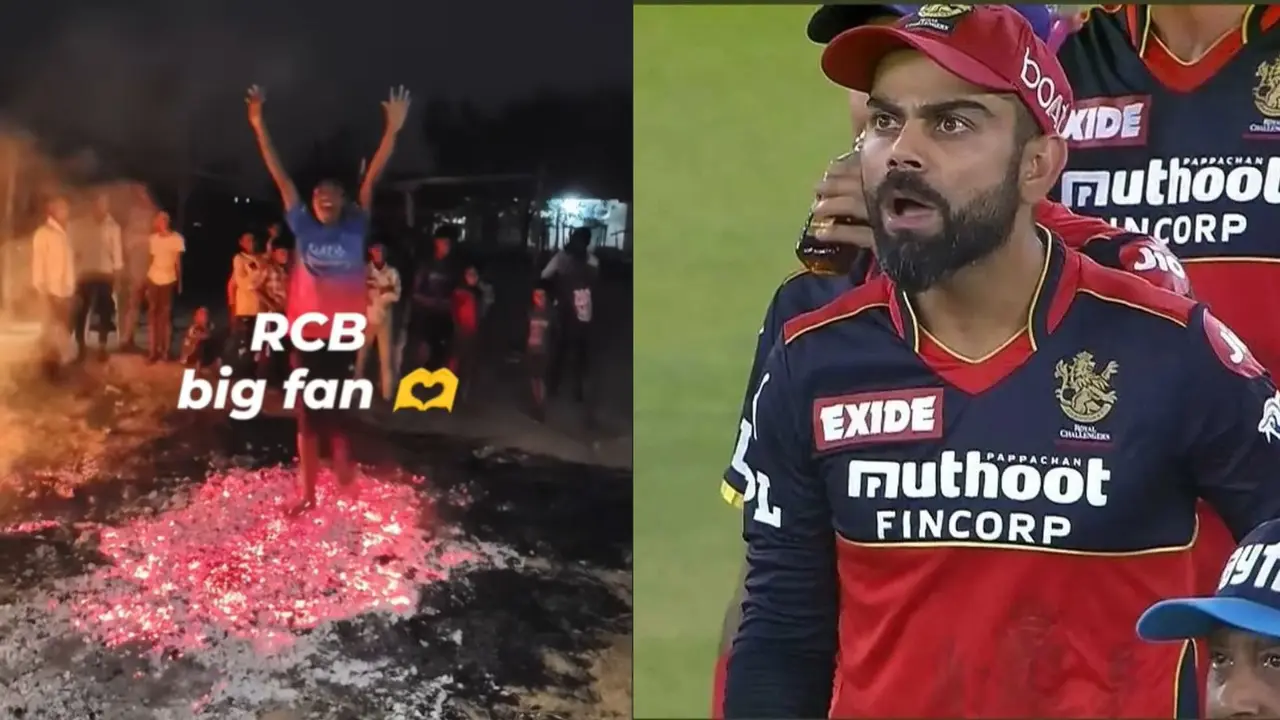 RCB Fan walking on Embers everyone was shocked video went viral