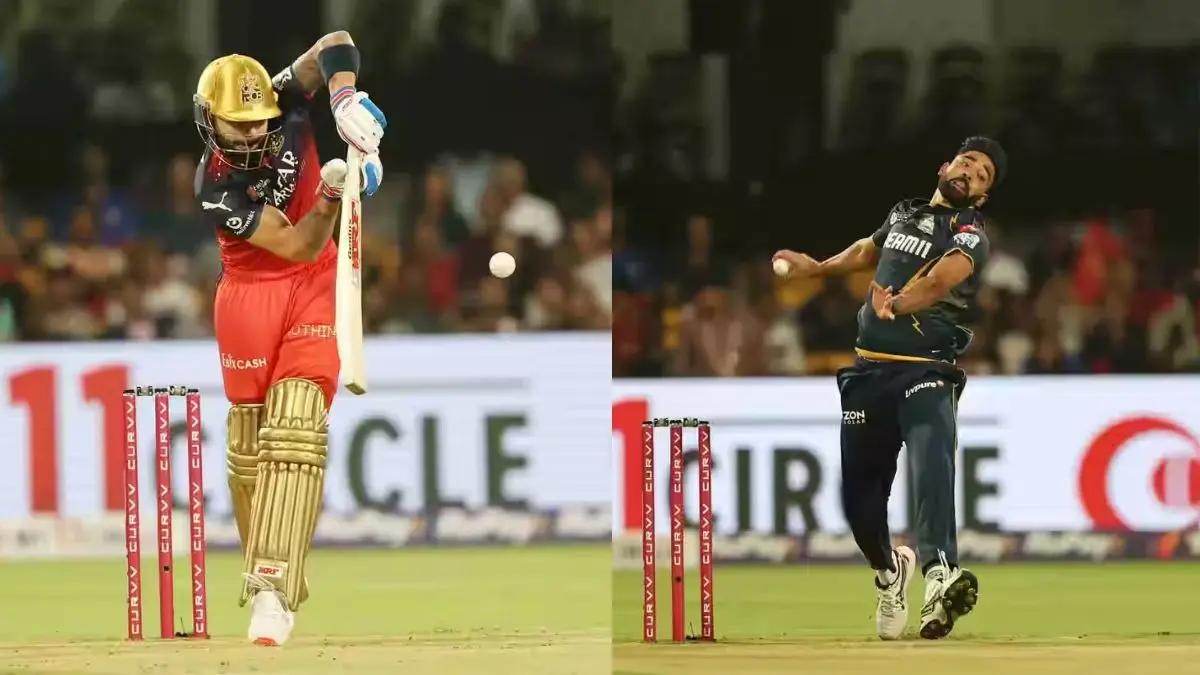 RCB vs GT Mohammed Siraj pause before 1st bowl against Virat Kohli video went viral