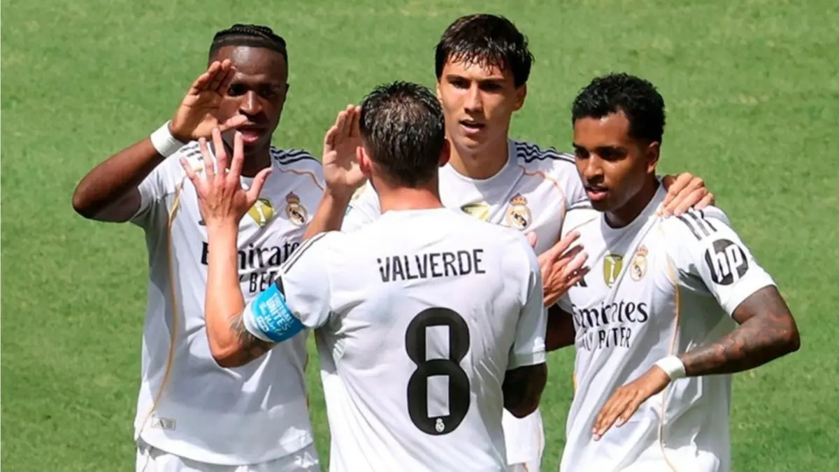 FIFA Club World Cup Forces Real Madrid To Seek Rescheduled La Liga Opener Against Osasuna, Here's Why Real Madrid players celebrate their goal against Al Hilal in the FIFA Club World Cup