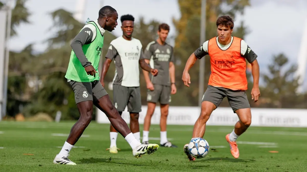 Real Madrid players during practice ahead of Juventus clash