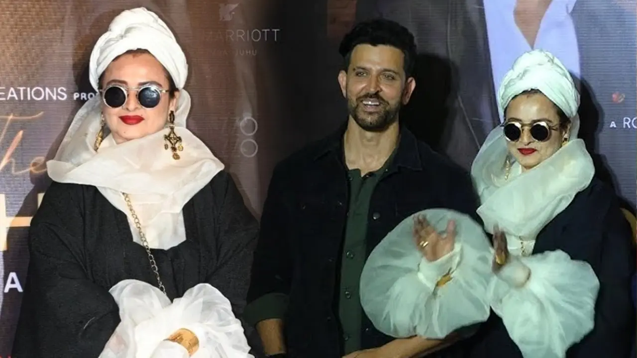 Rekha's Sassy Look At The Roshans’ Success Bash Leaves Netizens Gobsmacked: 'She Ate Deepika For Breakfast…’ Rekha's Viral Video