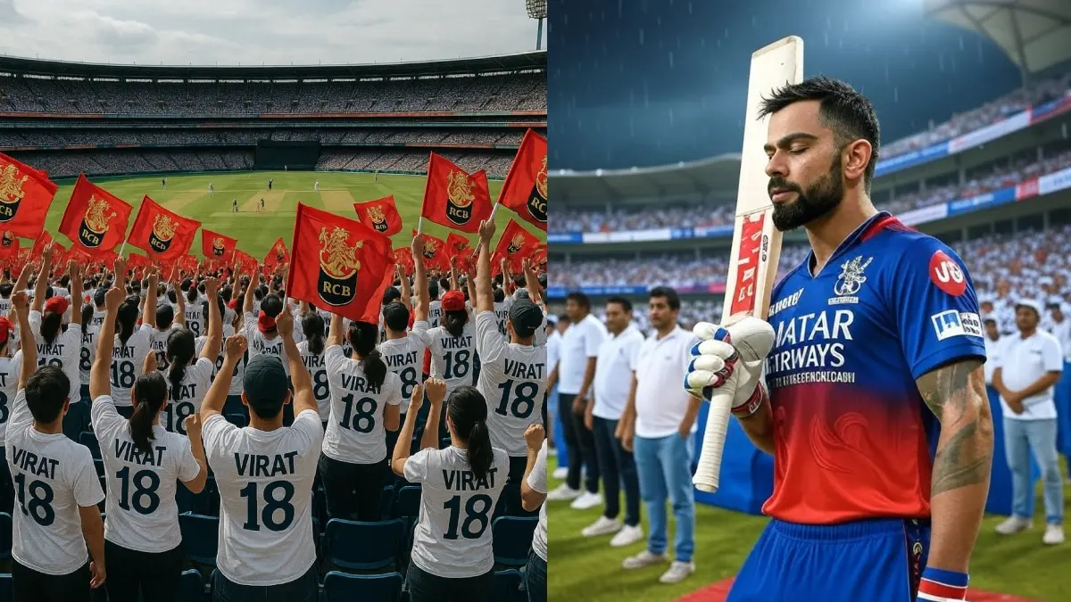 RCB Fans' Plan To Pay Tribute To Virat Kohli Likely To Be Dented, Bengaluru Might Receive Big Setback During Crucial KKR Clash Representative image of RCB fans paying special tribute to Virat Kohli