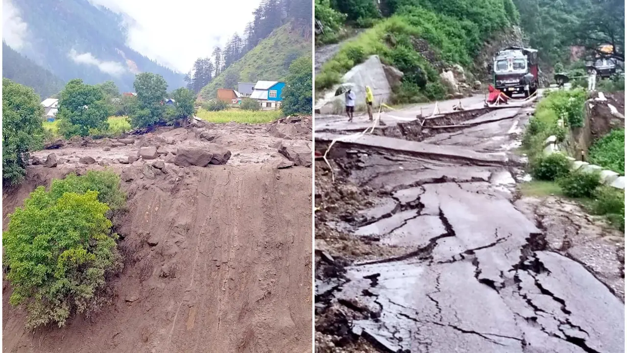 Rescue work underway after a cloudburst in Kishtwar district, Jammu and Kashmir