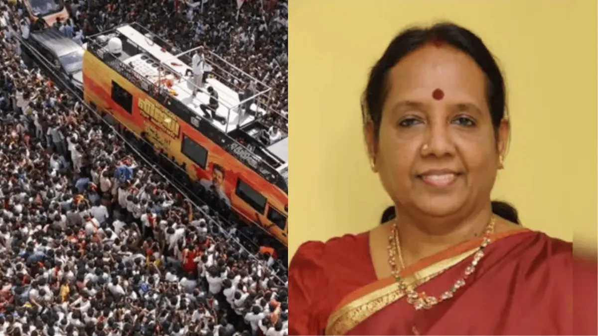Retired Judge Aruna Jagadeesan Reaches Karur to Lead Probe into Rally Stampede Retired Judge Aruna Jagadeesan Reaches Karur to Lead Probe into Rally Stampede