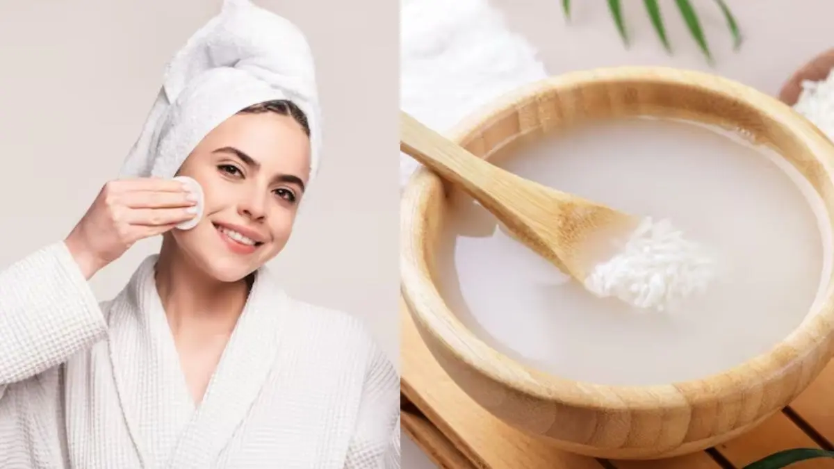 rice water diy face toner at home for younger looking skin and to get natural glow