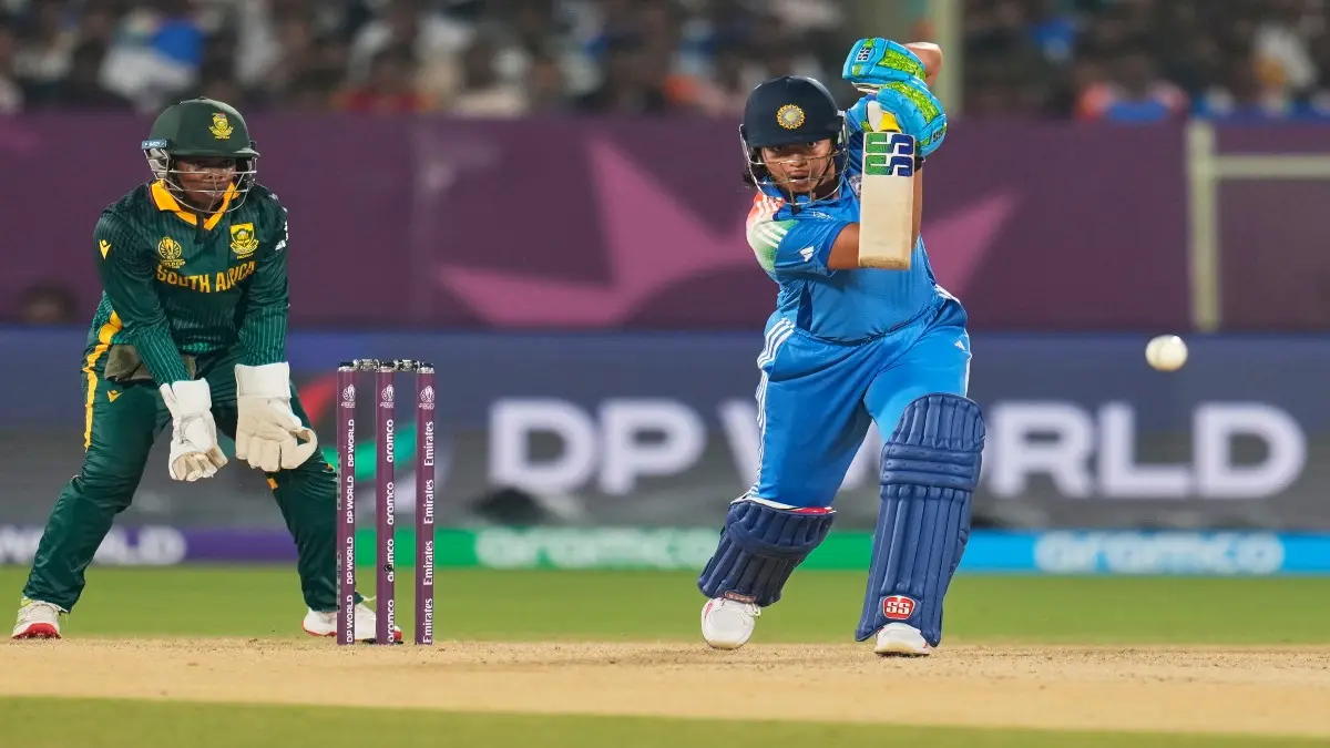 Richa Ghosh in action against South Africa