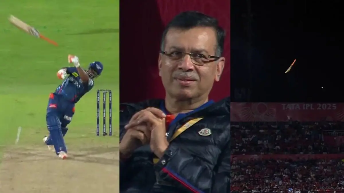 Rishabh pant bats slips from his hand caught out owner Sanjiv goenka angry