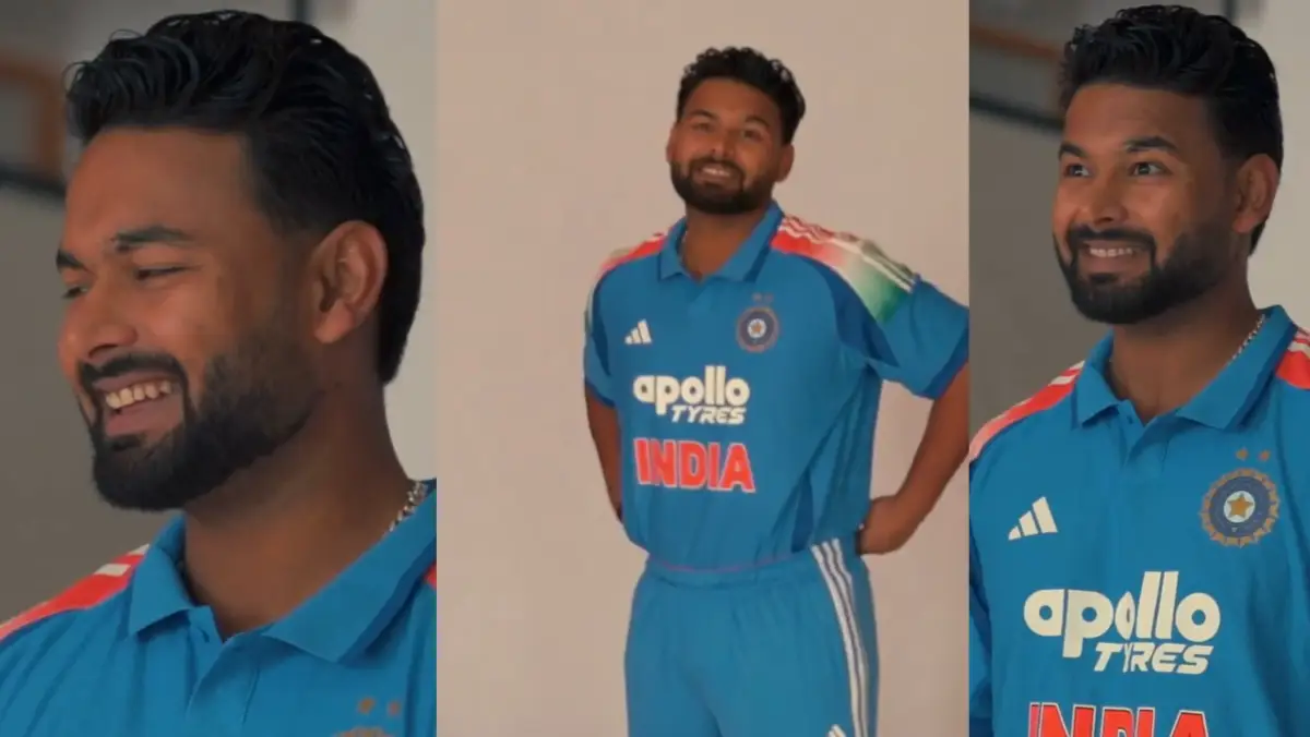 Rishabh Pant during Team India's photoshoot