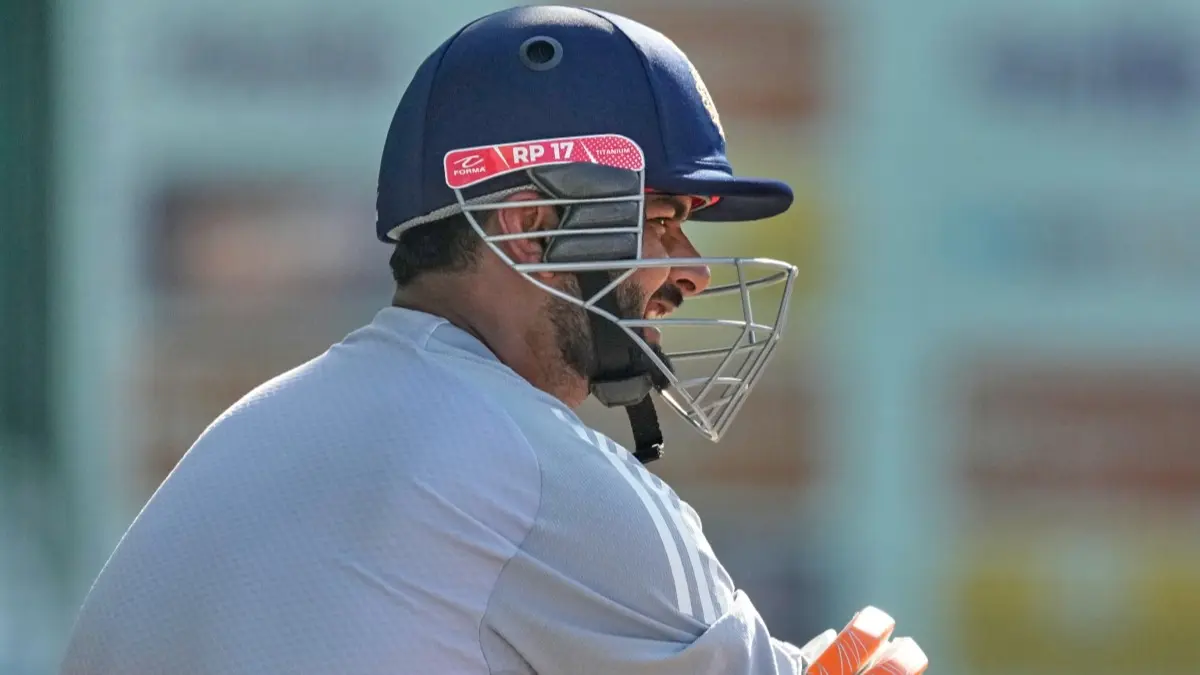 Rishabh Pant during Team India's training session