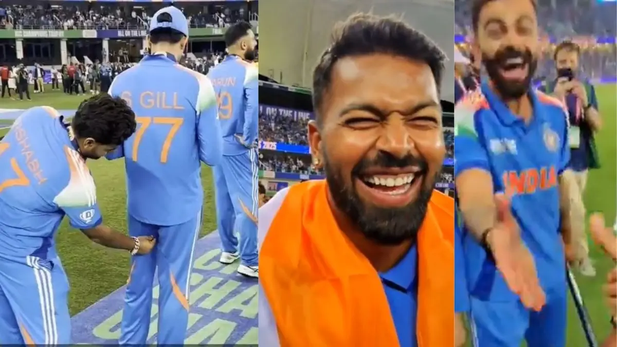 Rishabh pant funny video of teasing shubman gill goes viral after champions trophy 2025 final