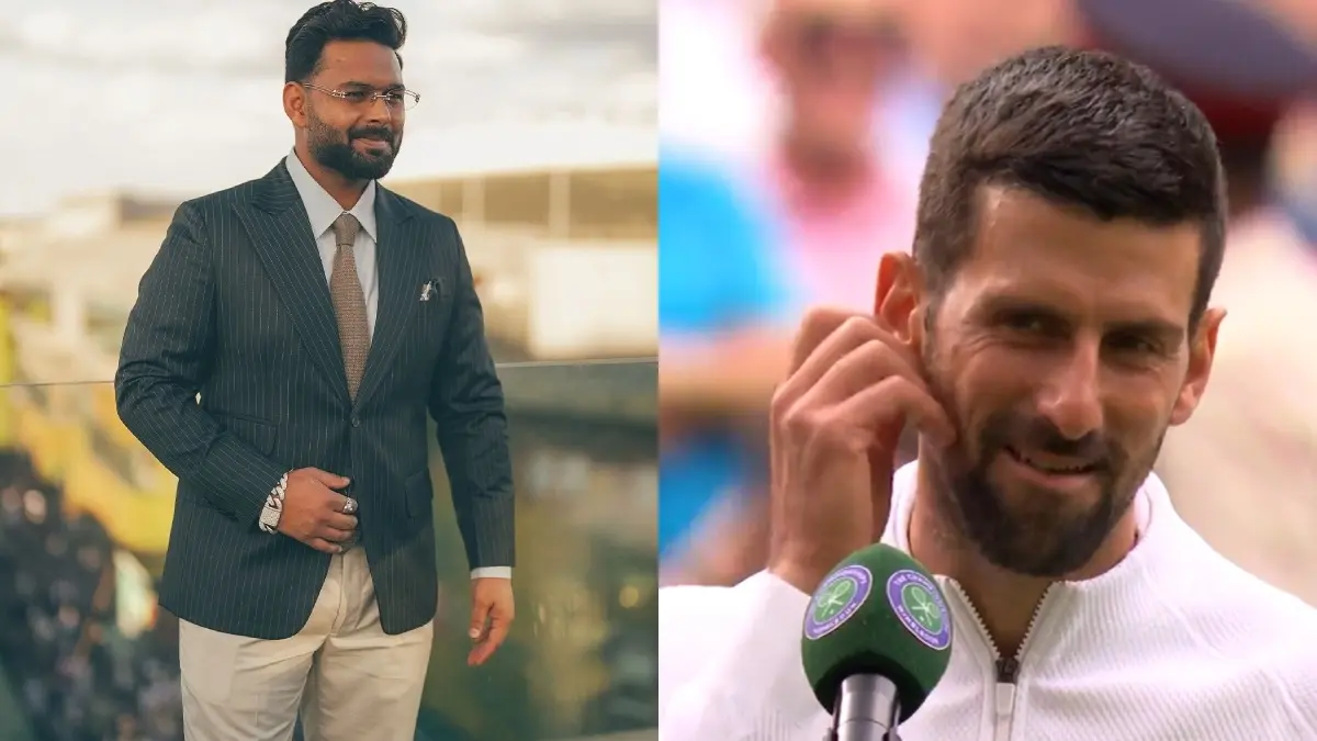'Only Novak Djokovic Can Beat Carlos Alcaraz': Rishabh Pant's Bold Wimbledon 2025 Winner Prediction Rishabh Pant (L), Novak Djokovic (R)