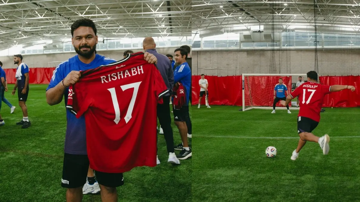 Rishabh Pant's Heartwarming Gesture For Manchester United Captain Bruno Fernandes Breaks Internet, See Pics Rishabh Pant meets Manchester United footballers