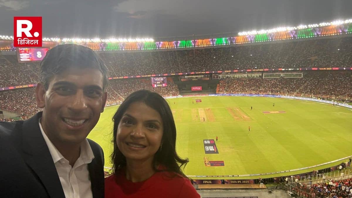 Rishi Sunak reached Narendra Modi Stadium with wife Akshata Murthy to watch IPL Final supporting RCB