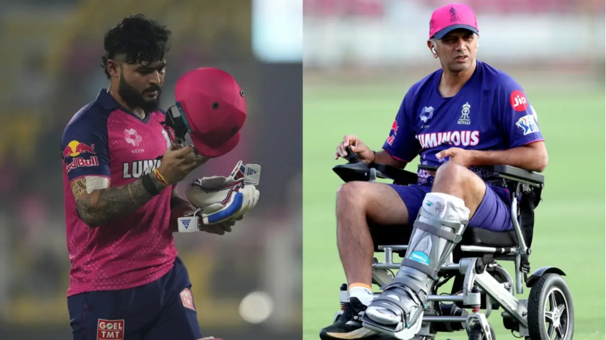 Riyan Parag and Rahul Dravid