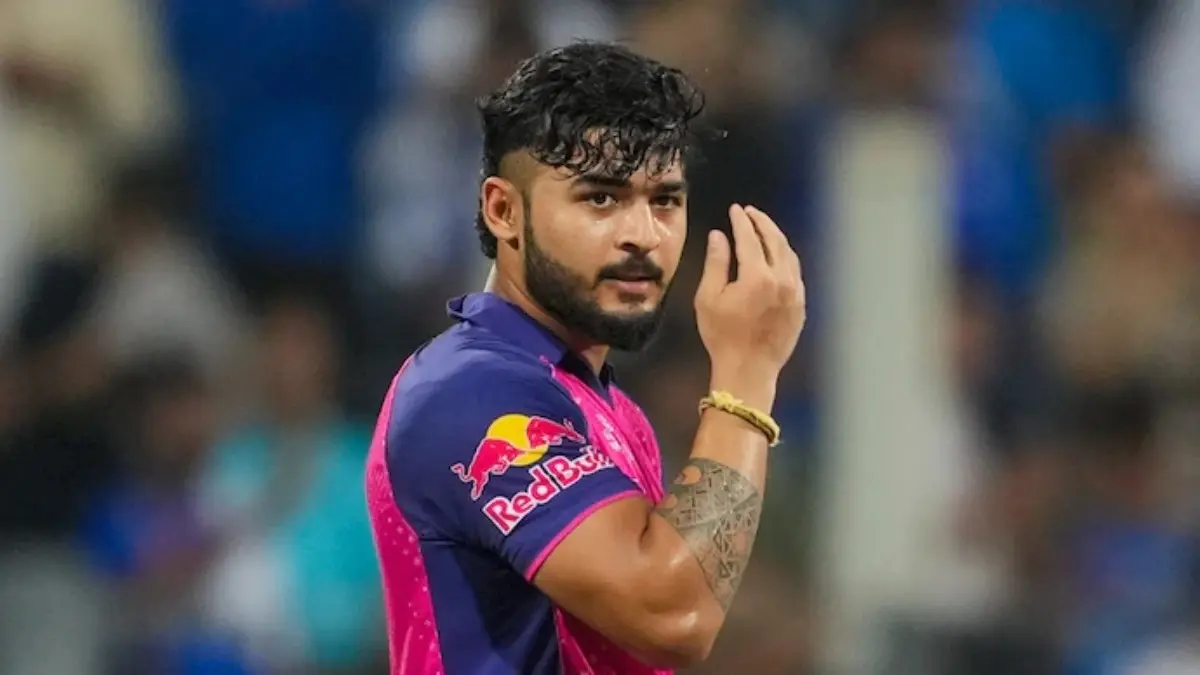 Riyan Parag in action