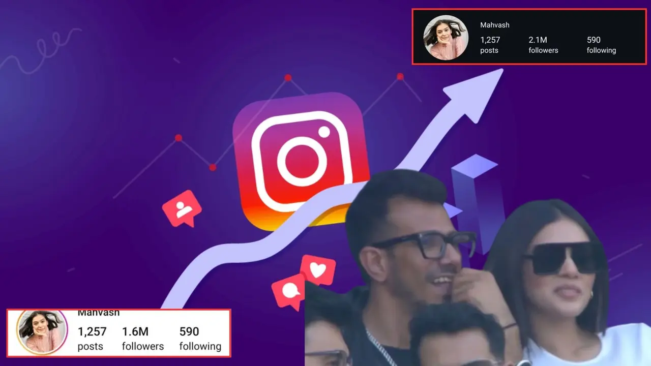 RJ Mahvash Gains Over 6 Lakhs Followers On Instagram In Just 1 Day After Appearance With Yuzvendra Chahal At Ind Vs NZ Final RJ Mahvash's Instagram followers see significant spike