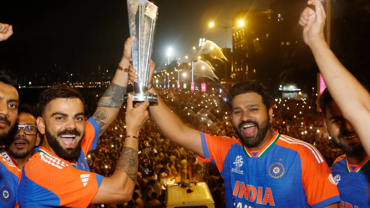 Rohit Sharma on Victory Parade