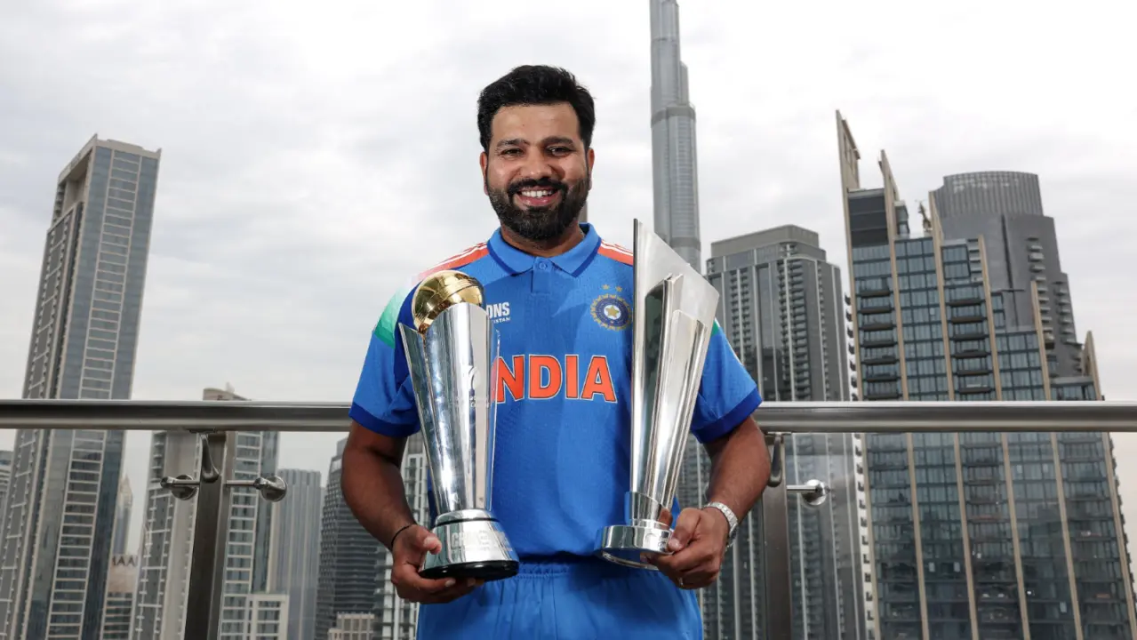 Rohit sharma playing with kids at home shares photo with son ahaan after champions trophy