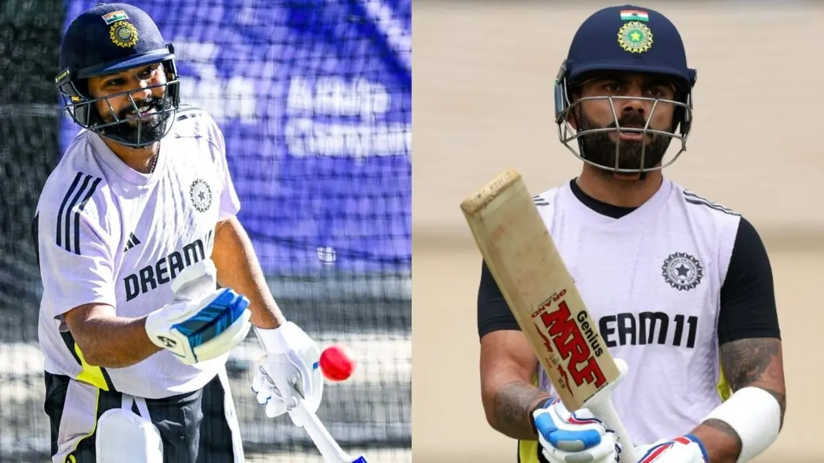 Rohit Sharma and Virat Kohli in frame