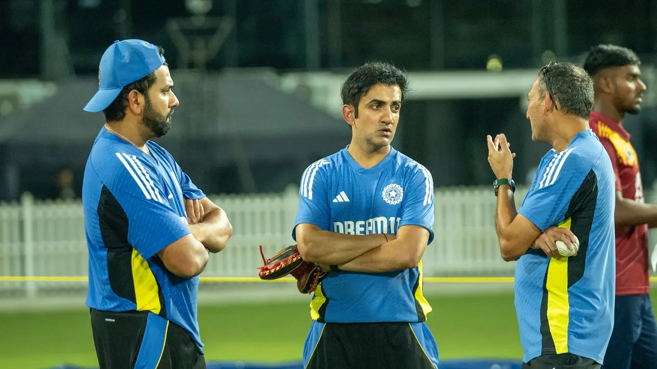Rohit Sharma, Gautam Gambhir and Ajit Agarkar