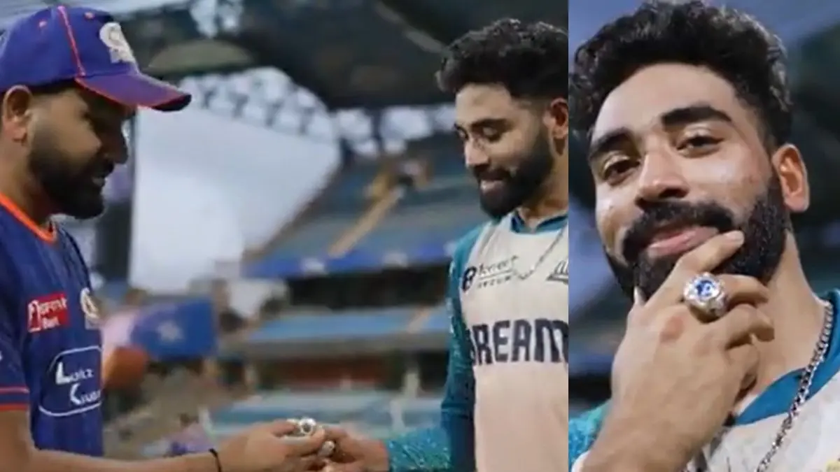 Rohit Sharma gifts Special ring to mohammed Siraj for t20 world cup contribution ahead of mi vs gt match
