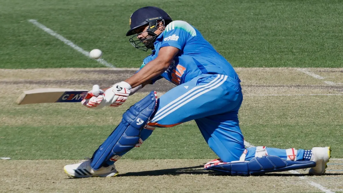 Rohit Sharma hits a shot At Adelaide