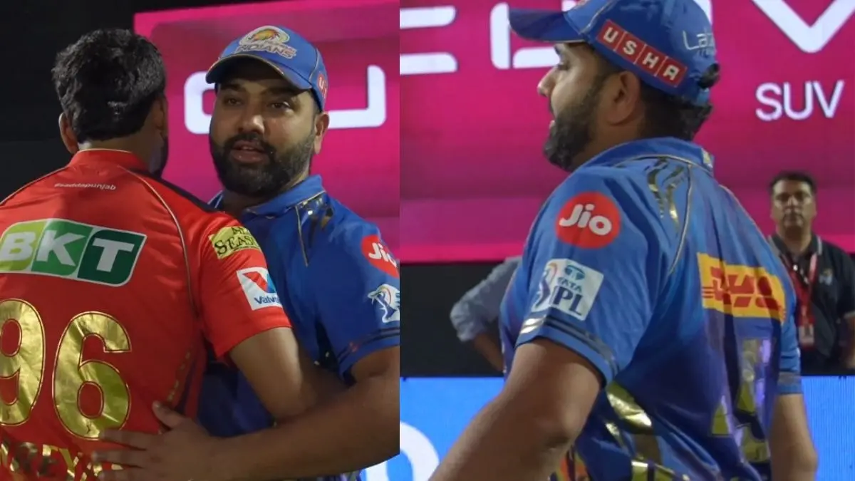Rohit sharma imitates Shreyas iyer funny video viral after Punjab kings beat Mumbai indians