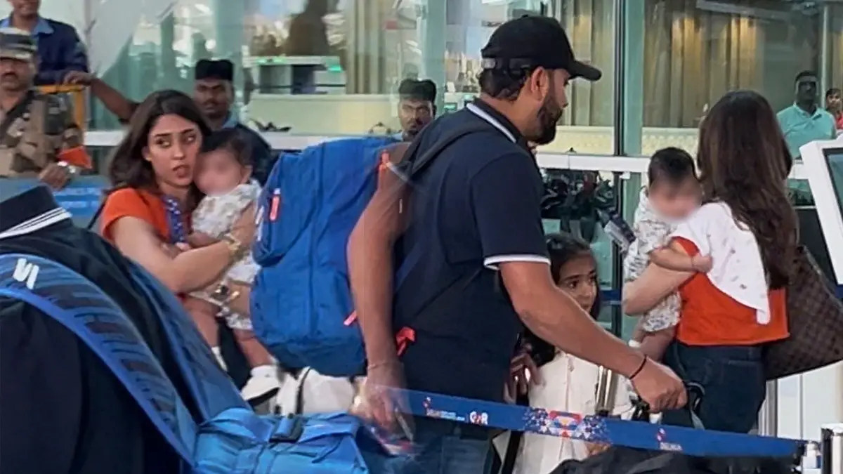 Rohit Sharma son ahaan first look reveal seen in mother Ritika lap video wins heart