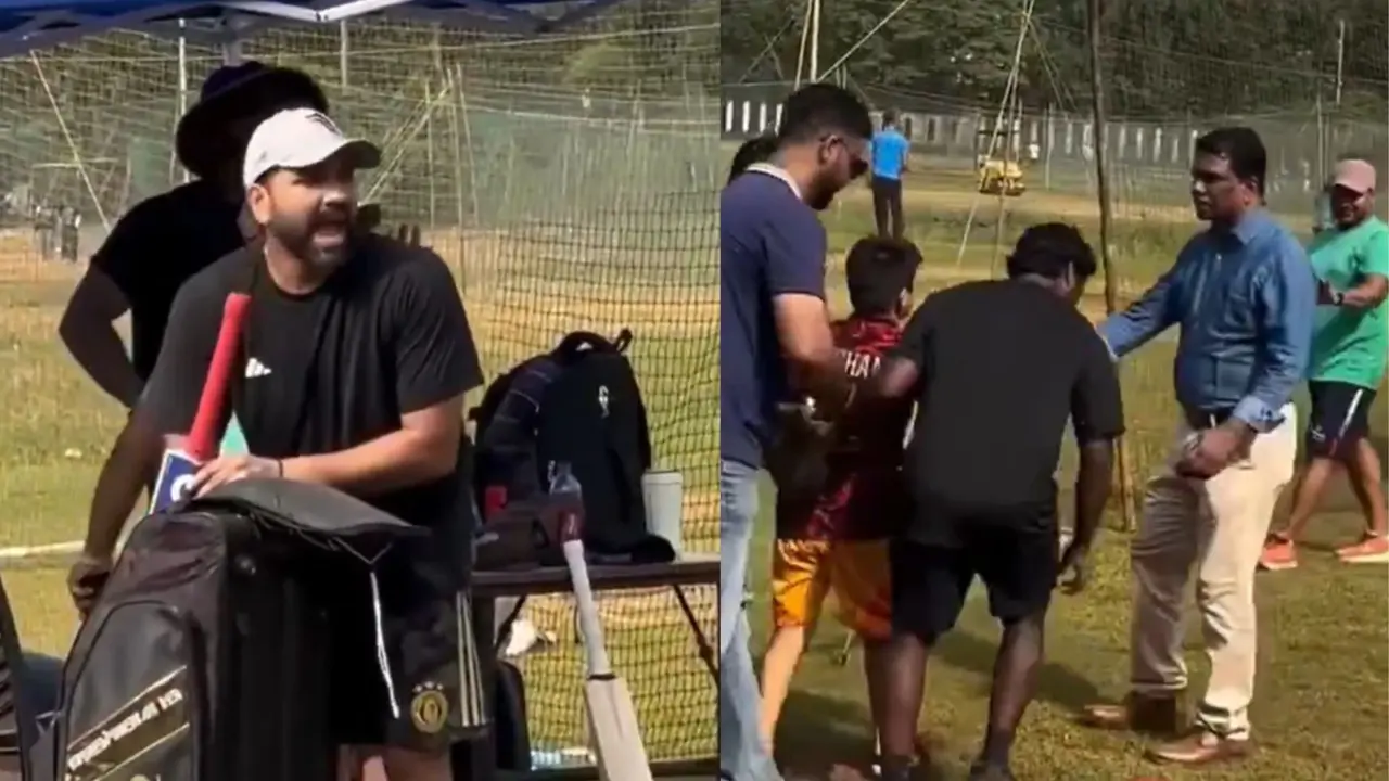 Rohit Sharma viral video of scolding security guard who was stopping young fan from meeting him