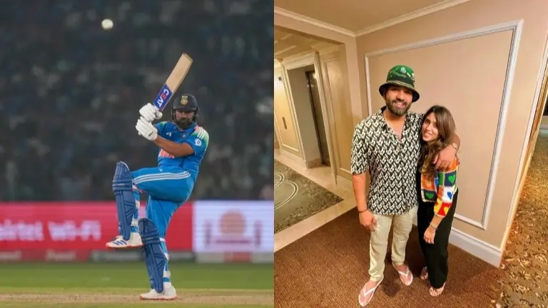 'This One Hit Straight Here': Ritika Sajdeh's Adorable Post After Rohit Sharma's 32nd ODI Ton Goes Viral Rohit Sharma with his wife Ritika Sajdeh