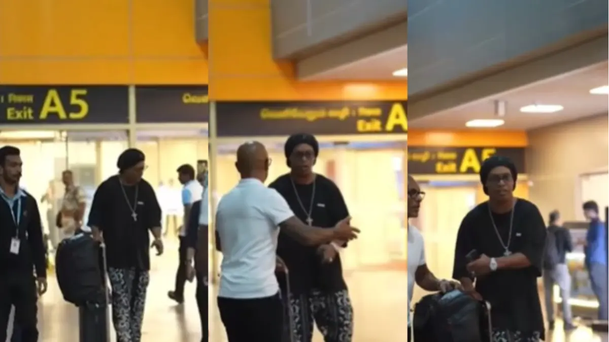Football Legend Ronaldinho Lands In Chennai Ahead Of Brazil Legends Vs India-All Stars Clash, Chennaiyin FC Shares Video Ronaldinho arrives at Chennai Airport ahead of exhibition match