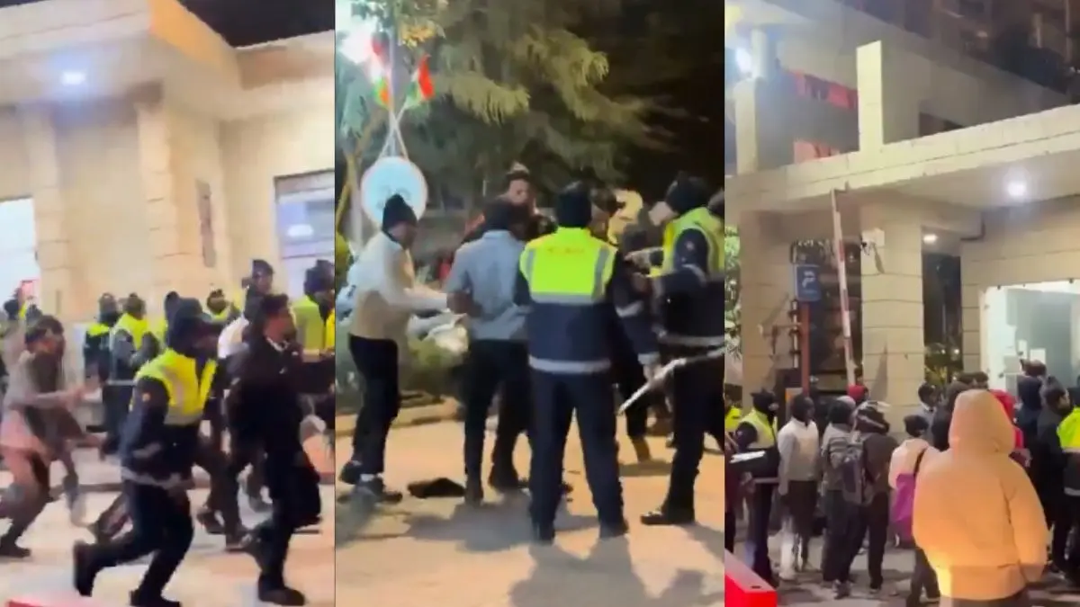 Routine Delivery Gone Wrong: Delivery Boy, Security Guards Clash in Greater Noida Society over Wrong Doorbell | WATCH