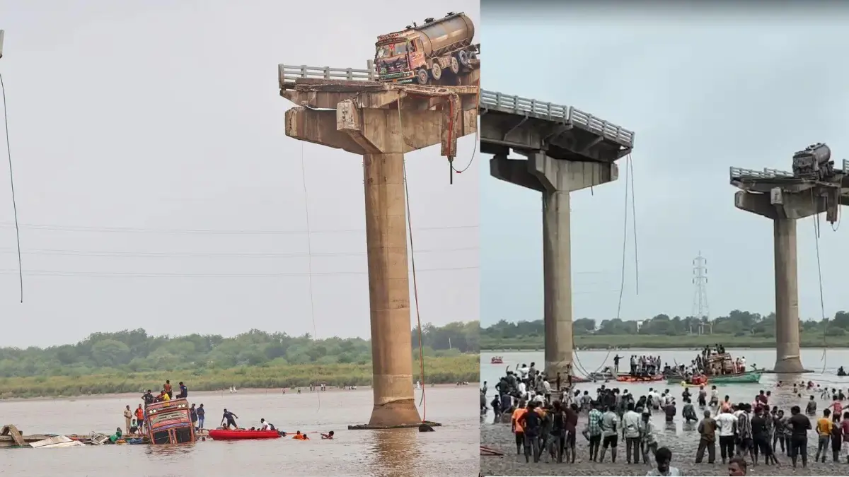 Rs 212 Crore Gone in a Year? Recently Repaired Gujarat Gambhira Bridge Collapses, 10 Lives Lost