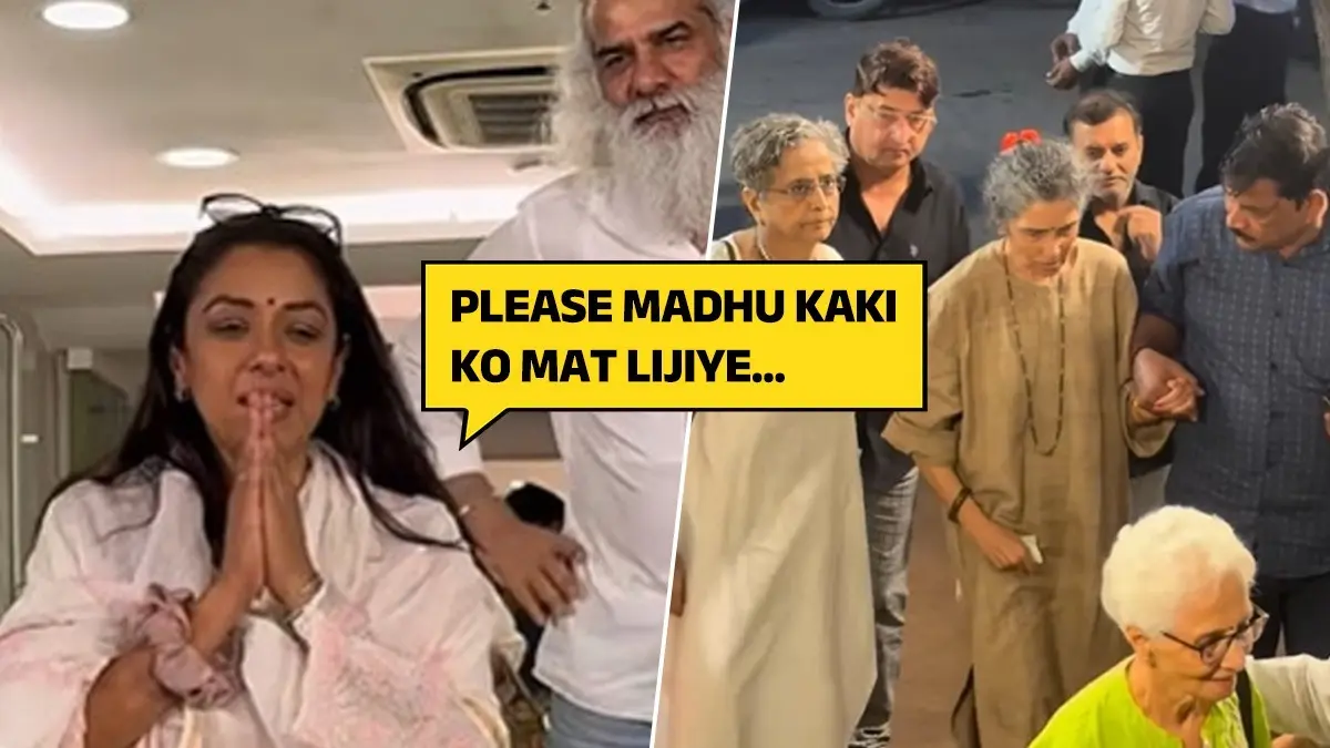 Rupali Ganguly's request to paps at Satish Shah's prayer meet