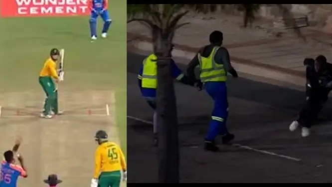 Ryan Rickelton hits 104 metre six a fan run away with match ball