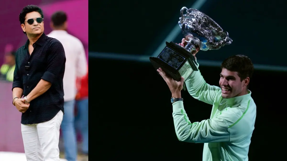 Cricket Legend Sachin Tendulkar Congratulates Carlos Alcaraz On Winning Maiden Australian Open Title: 'Joy To Watch' Sachin Tendulkar and Carlos Alcaraz