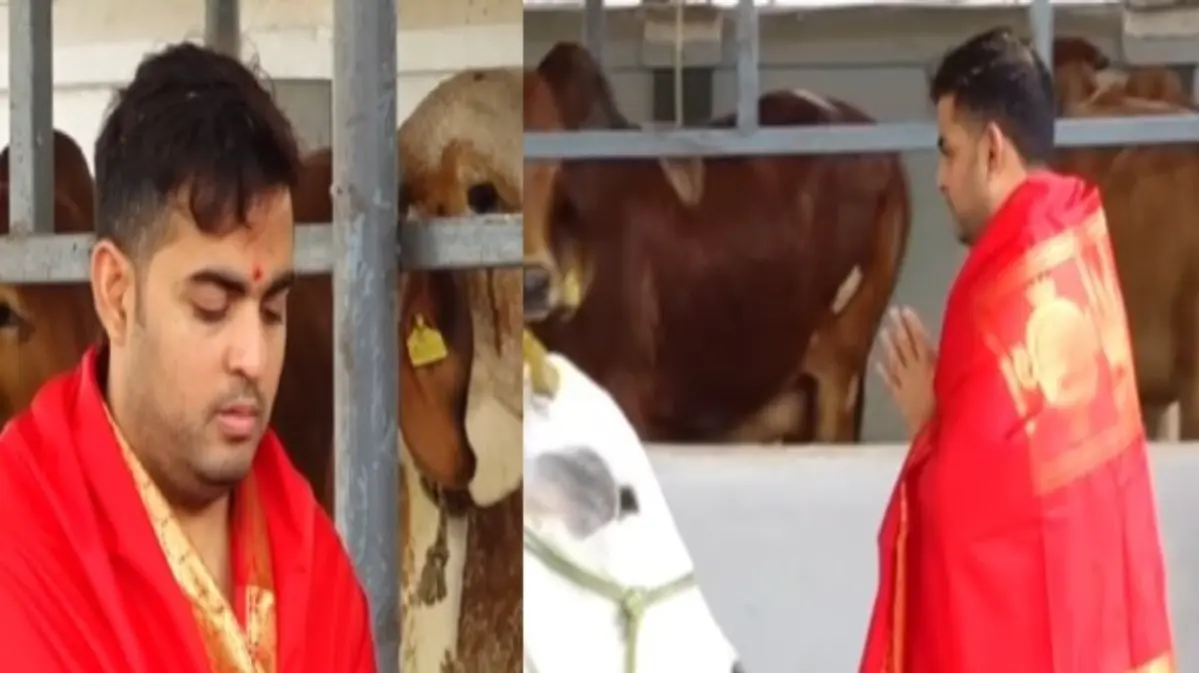 Video of Akash Ambani Participating in Ritual Sewa at Tirupati Balaji Goes Viral