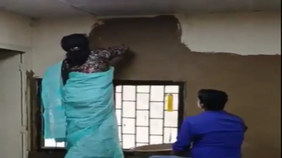 Cow Dung on College Walls? Viral Video Shows Delhi University Principal Smearing It for 'Research Project' Cow Dung on College Walls? Viral Video Shows Delhi University Principal Smearing It for 'Research Project'