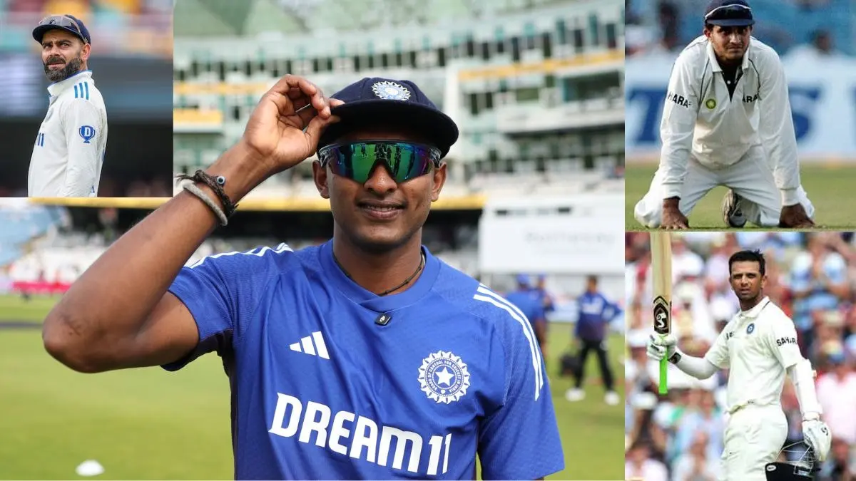 sai sudharsan test debut special connection with Sourav ganguly Rahul Dravid and virat kohli