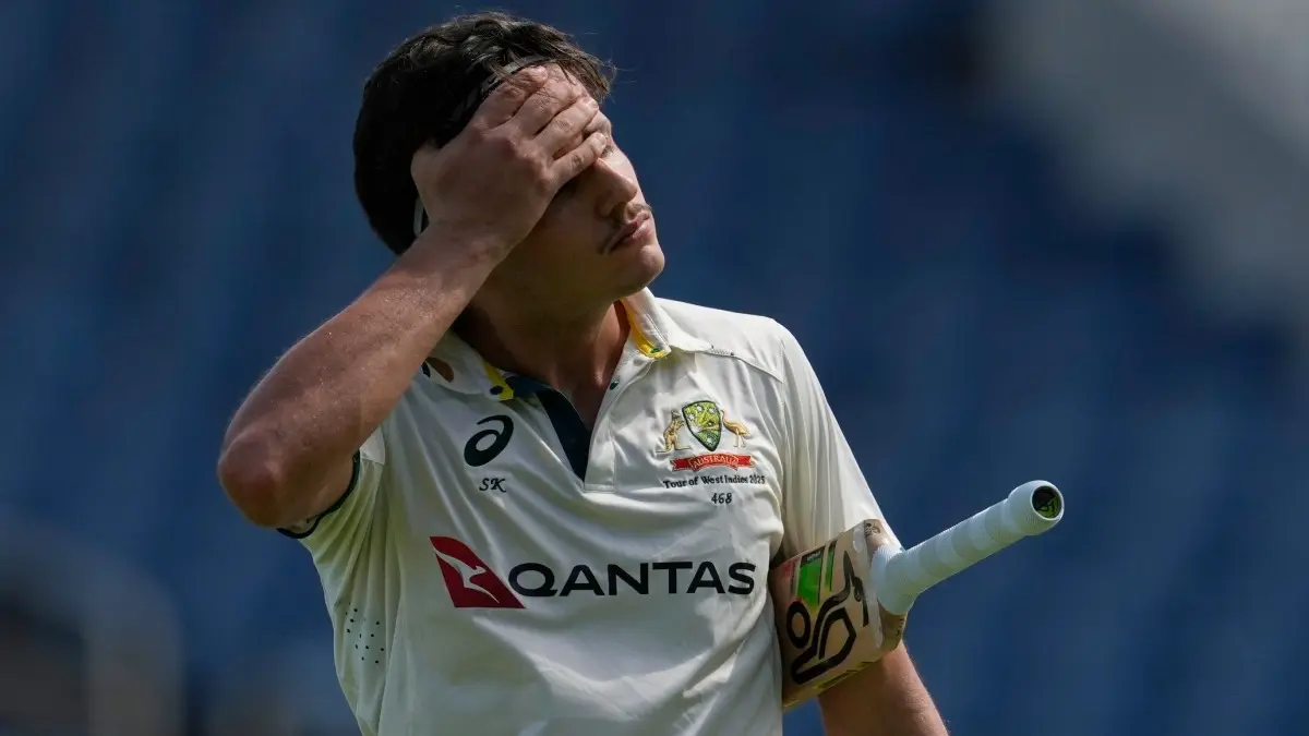 Sam Konstas' Hopes Of Playing The Ashes Under Severe Doubt, Youngster Registers Unwanted Record As Aussie Opener During AUS vs WI Pink-Ball Test Sam Konstas reacts after being dismissed