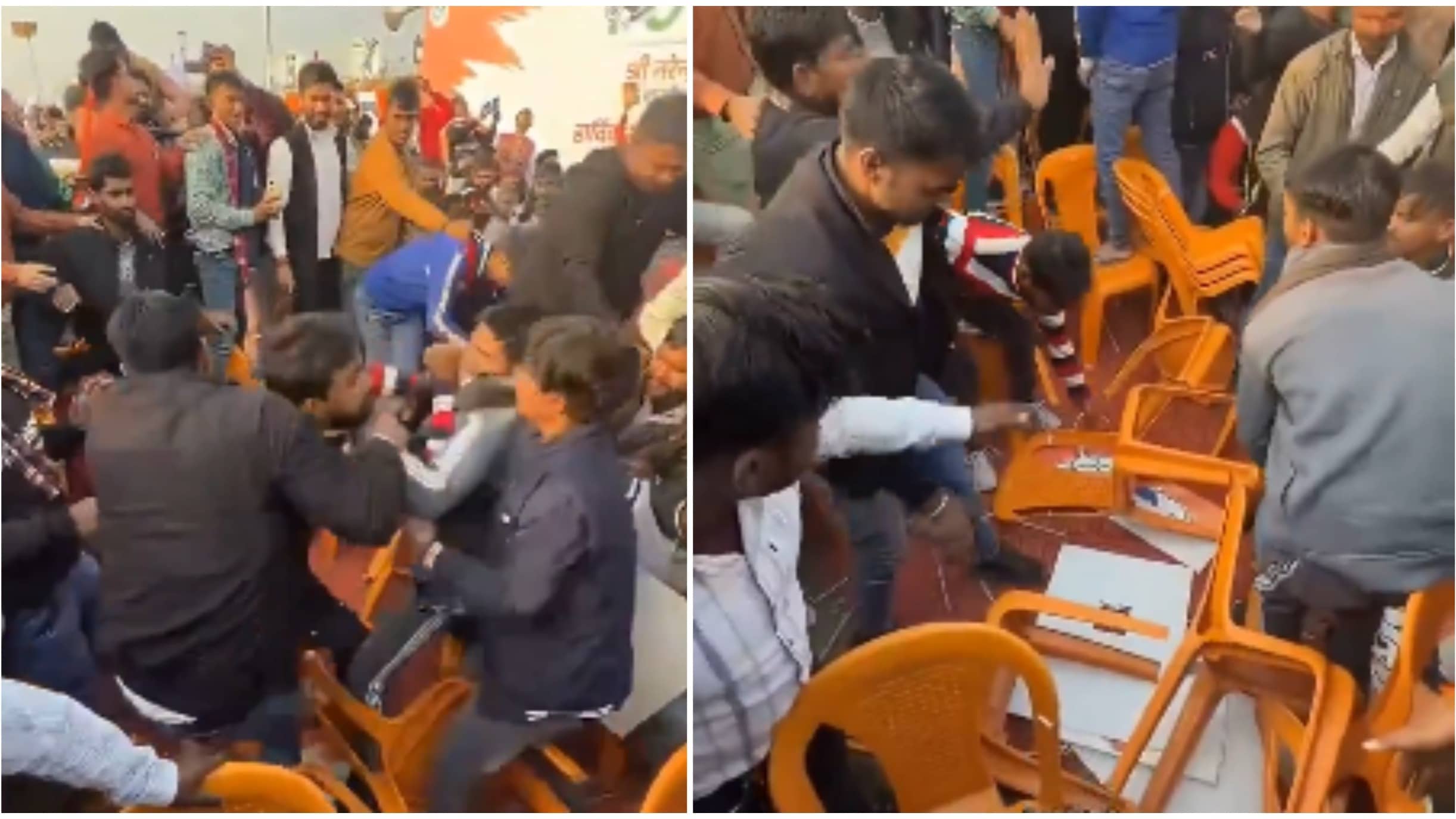 Samosa Fight Ensues In Middle Of PM Modi's Speech In Lucknow | WATCH
