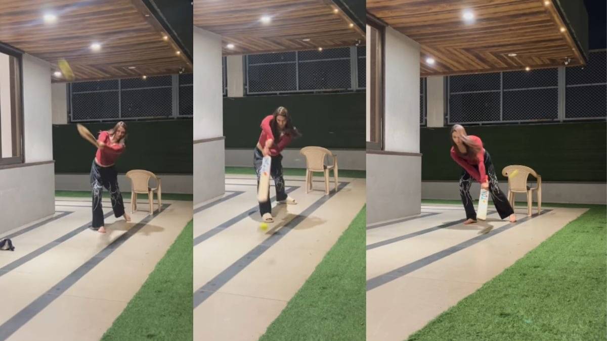 Sanjay bangar daughter Anaya bangar shares video of batting hits four and sixes on every ball video viral