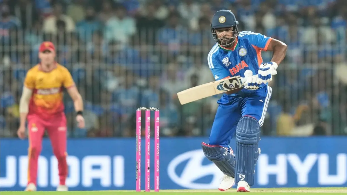 T20 World Cup 2026 - Sanju Samson’s Batting Brilliance In Chennai Draws Sunil Gavaskar’s Admiration: 'It Tells You The Class Of The Man' Sanju Samson in action against Zimbabwe