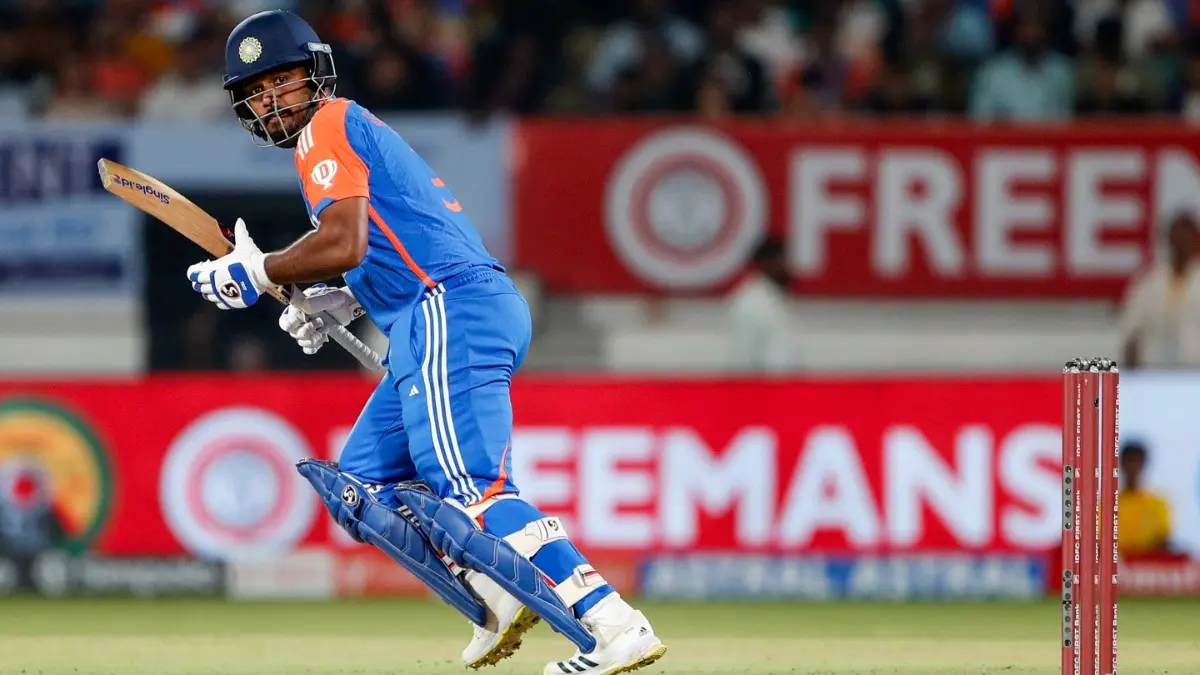 Sanju Samson in action during T20Is against England