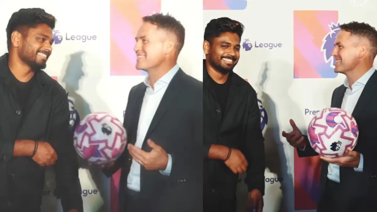 Sanju Samson meets Michael Owen