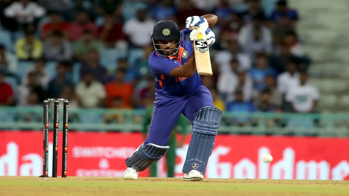 Sanju Samson plays a shot