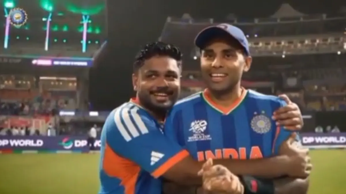 WATCH | Emotional Sanju Samson Says 'Ab Rulayega Kya Pagle' to Suryakumar Yadav After India Reach T20 WC Semi-Final Sanju Samson, Suryakumar Yadav