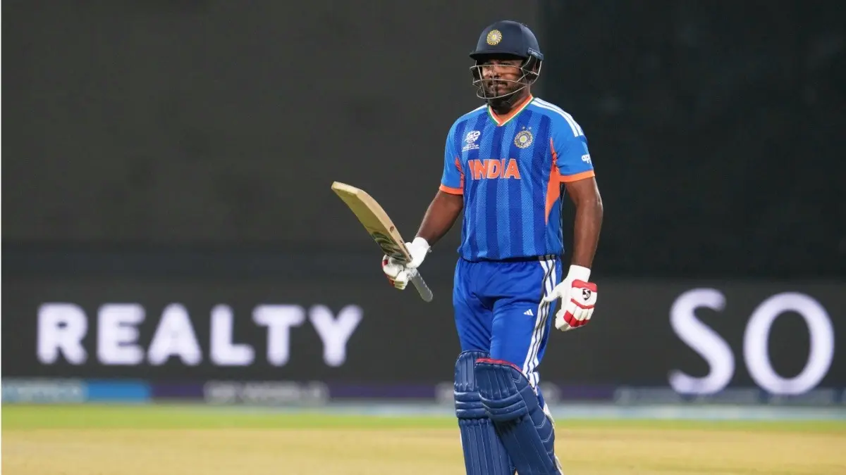 T20 World Cup 2026 - Sunil Gavaskar Gives Blunt Verdict On Sanju Samson Amid India Opener's Poor Form: 'He Needs To Make Improvements' Sanju Samson walks away from the crease against Namibia