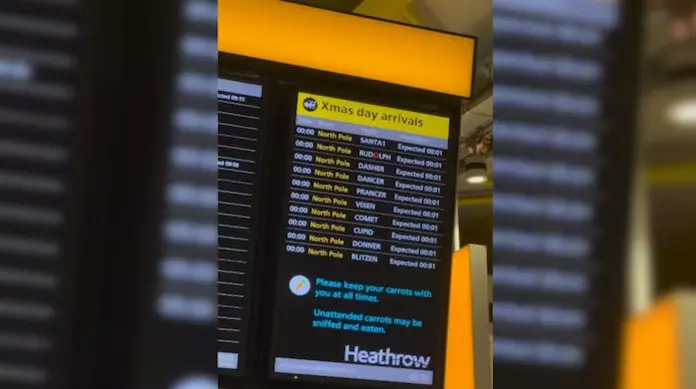 Santa’s Christmas Day Flight Cleared for Landing at Heathrow Airport | Watch santa